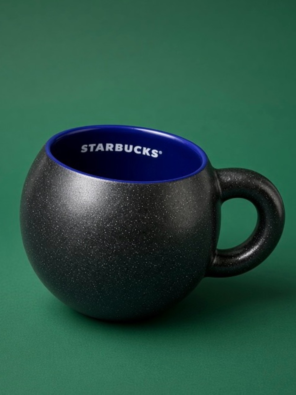 Starbucks Halloween Cauldron Black Speckled Mug with Blue Interior